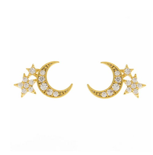 Half Moon and Double Star Cluster Earrings